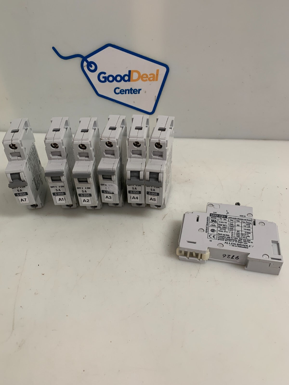 LOT OF 7 ALLEN BRADLEY G 050 5 AMP CIRCUIT BREAKER #1492-CB1