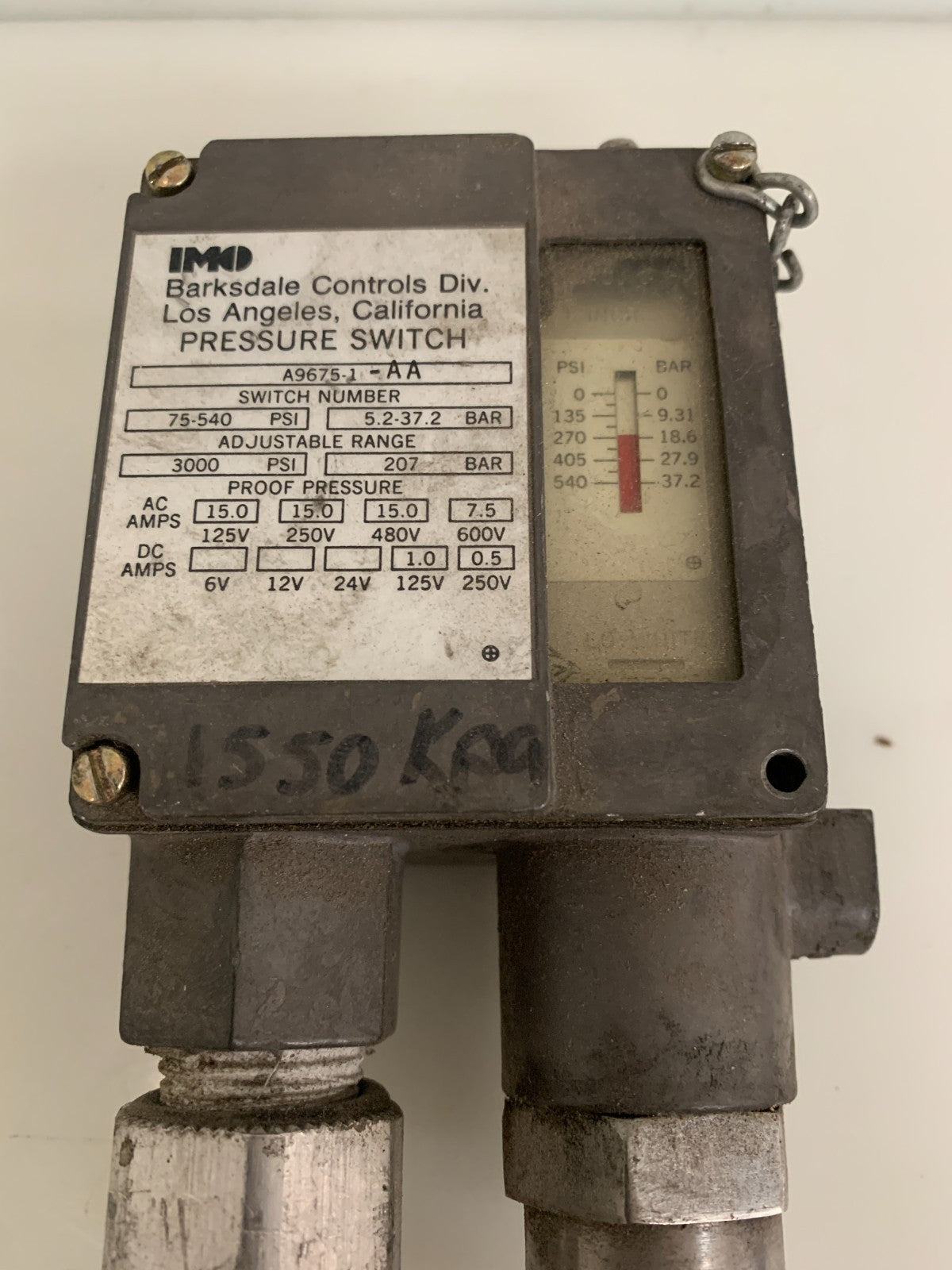 IMO BARKSDALE PRESSURE SWITCH A9675-1-AA