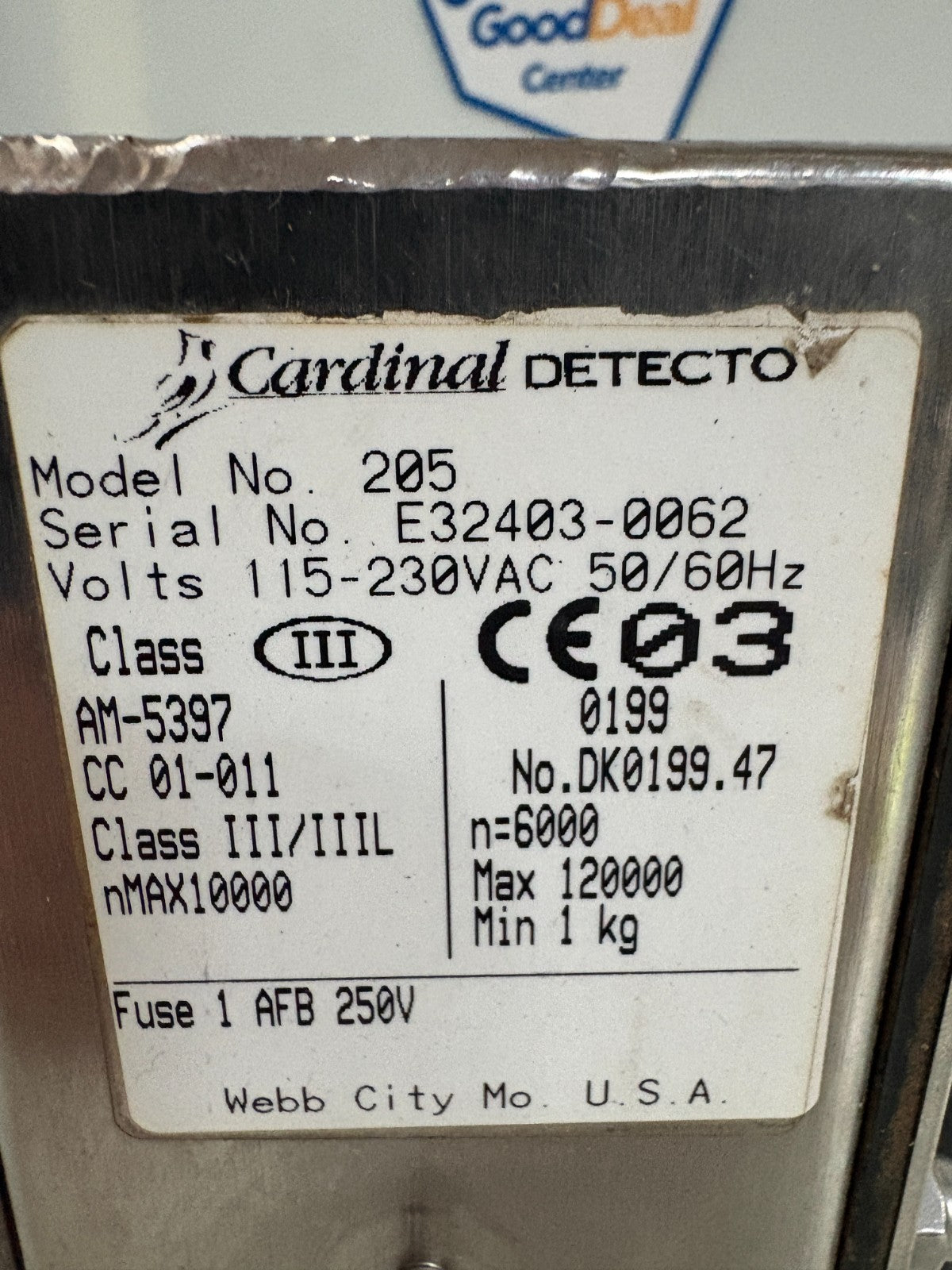 CARDINAL DETECTO MODEL 205