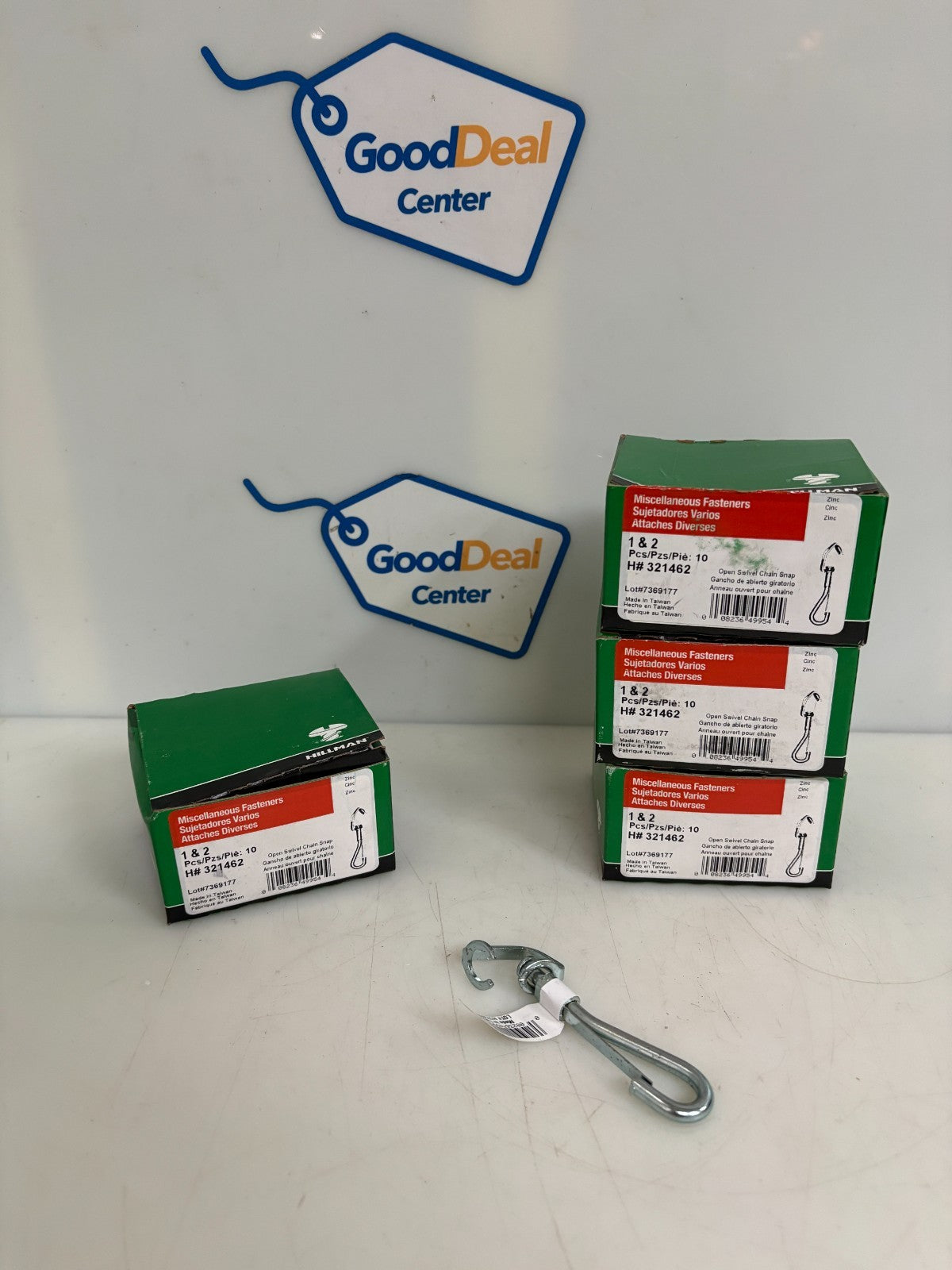 LOT OF 4 HILLMAN OPEN SWIVEL CHAIN SNAP 10 PER BOX0