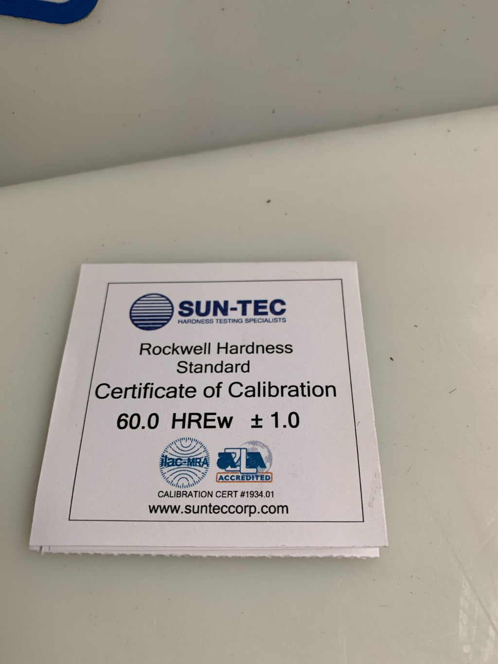 SUN-TEC HARDNESS STANDARD BLOCK 60.0 HREW