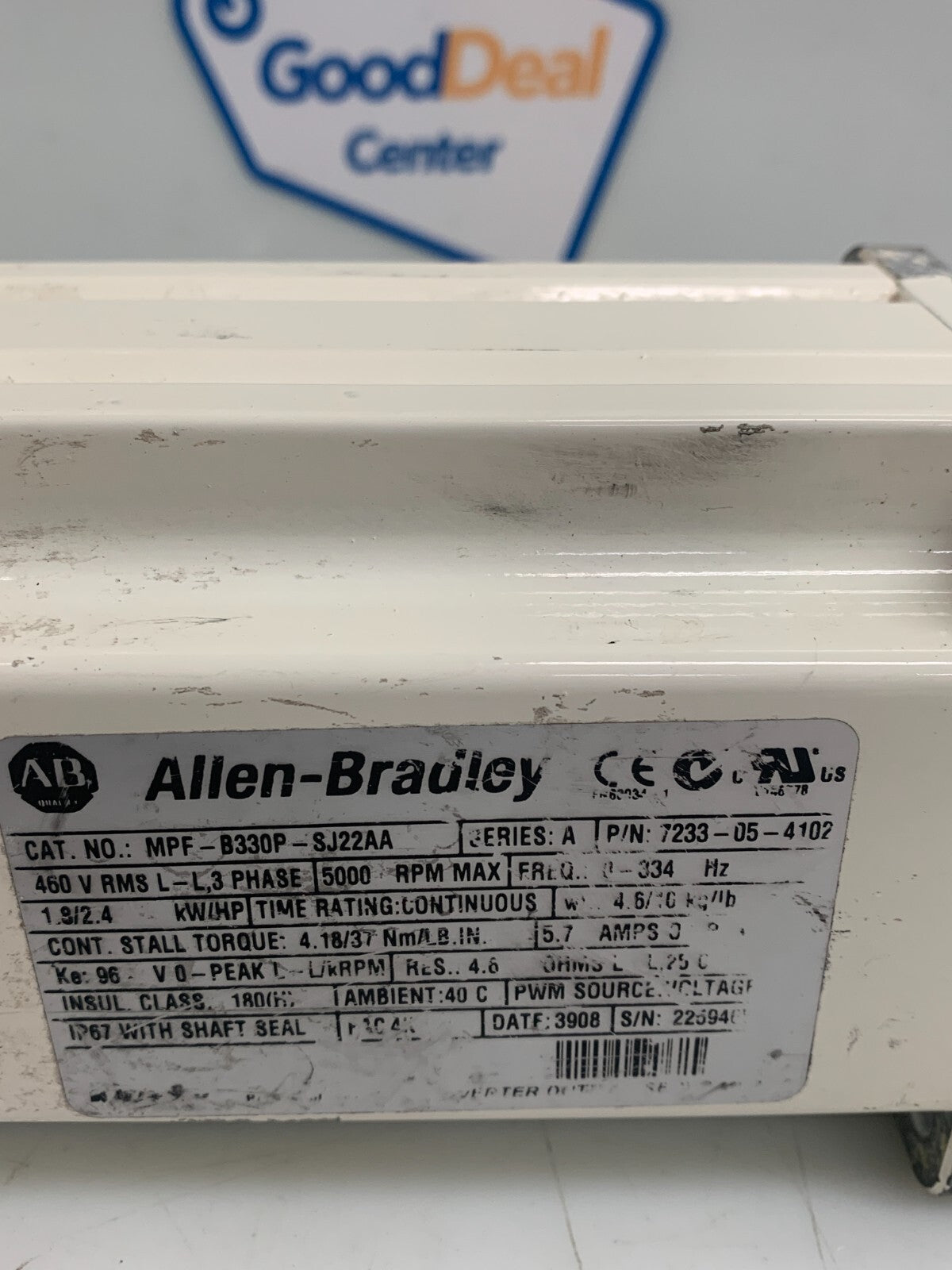 ALLEN-BRADLEY MPF-B330P-SJ22ZZ Brushless Servo Motor