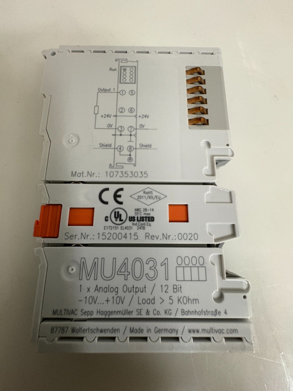 MULTIVAC ANALOG OUTPUT MU4031