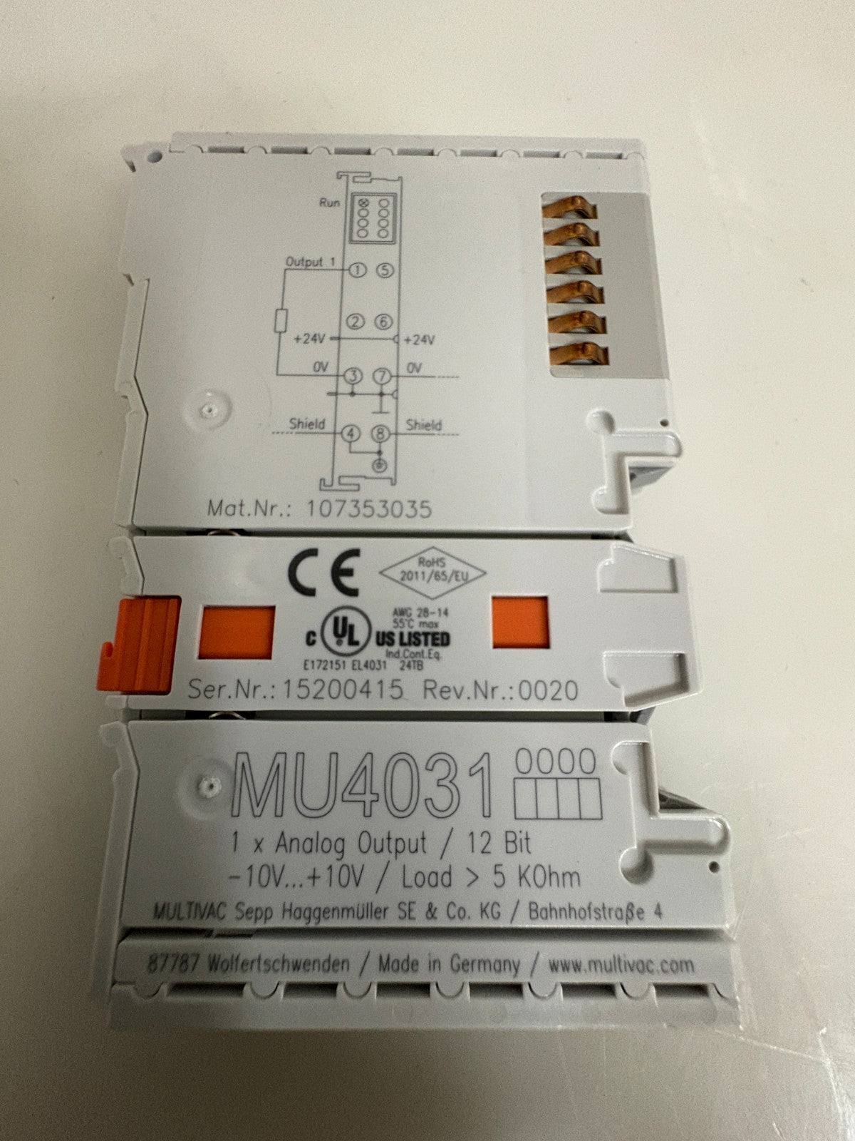 MULTIVAC ANALOG OUTPUT MU4031