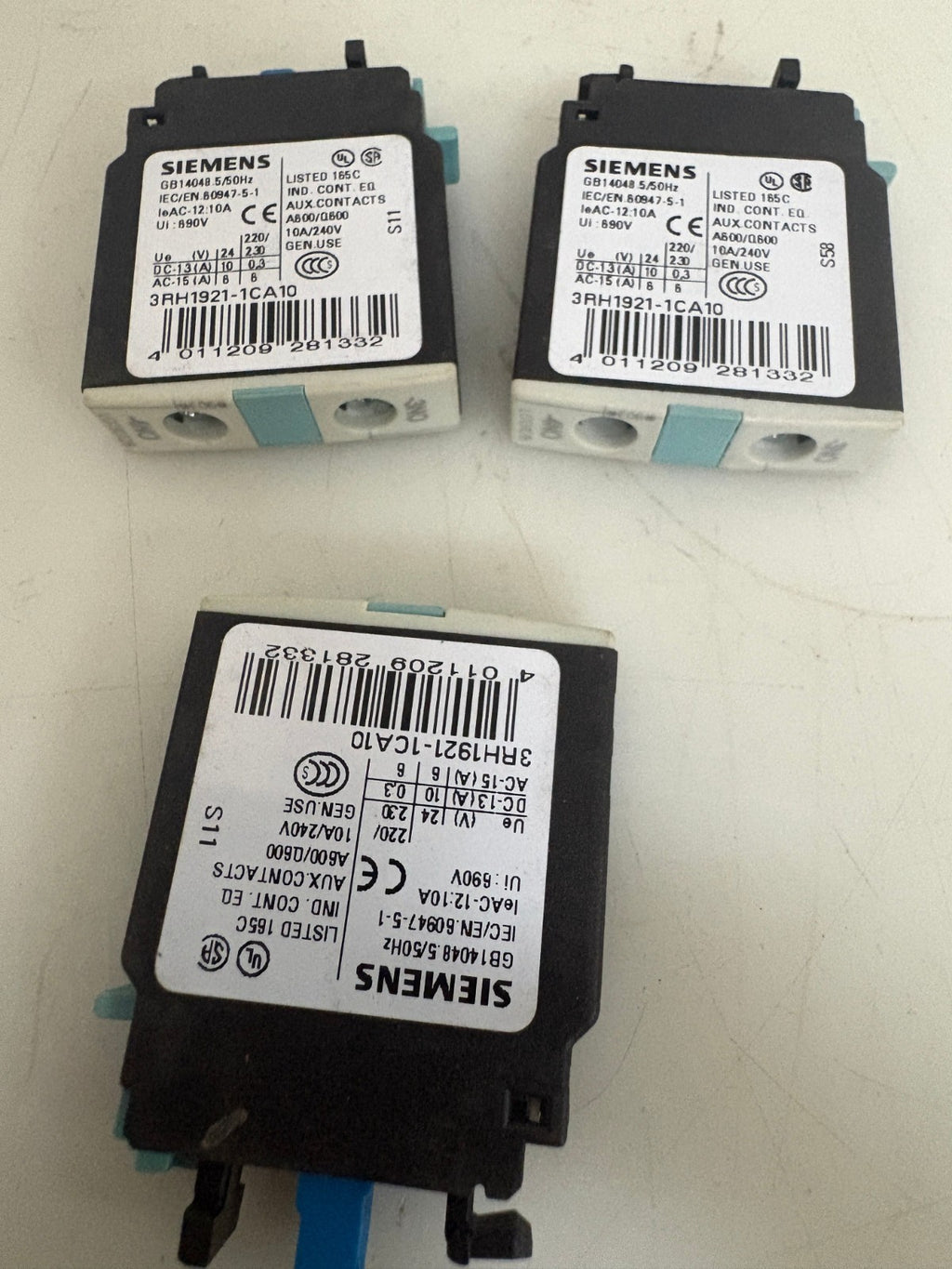 SIEMENS MIX LOT AUXILIARY SWITCH BLOCK 7X 3RH1921-1CA01  3X  3RH1921-1CA101