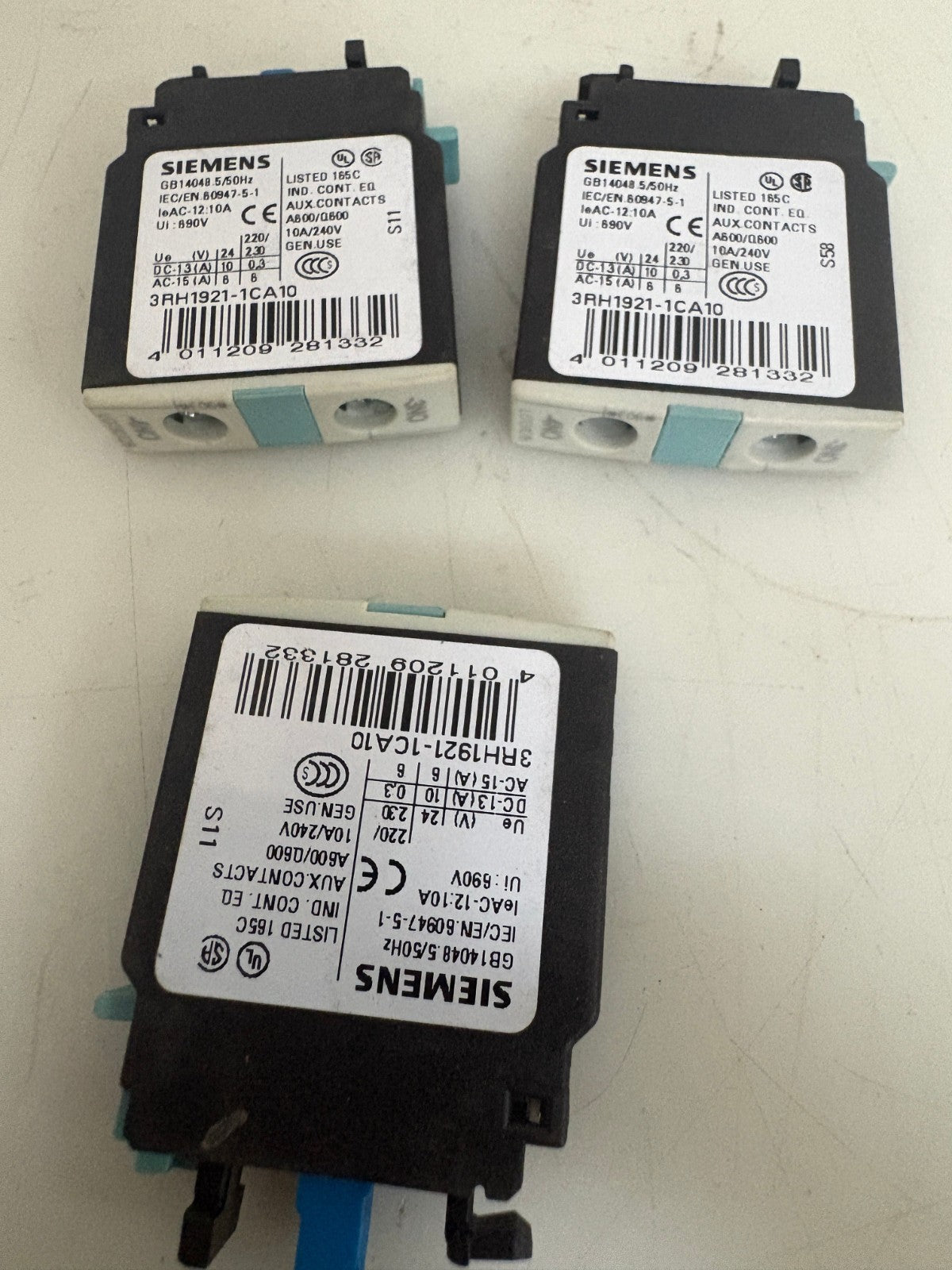 SIEMENS MIX LOT AUXILIARY SWITCH BLOCK 7X 3RH1921-1CA01  3X  3RH1921-1CA101