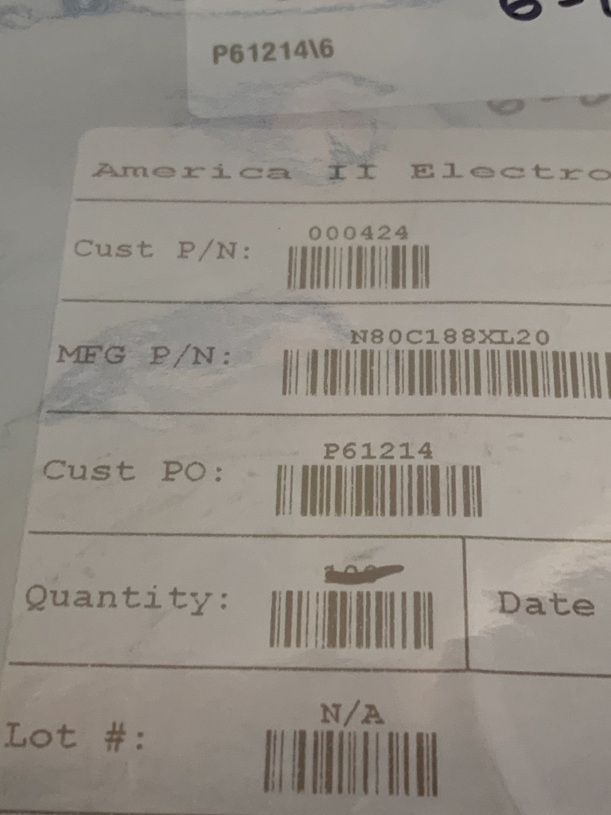 LOT OF 42 AMERICA II ELECTRONICS INTEL PLC MICRO CONTROLLER N80C188XL20
