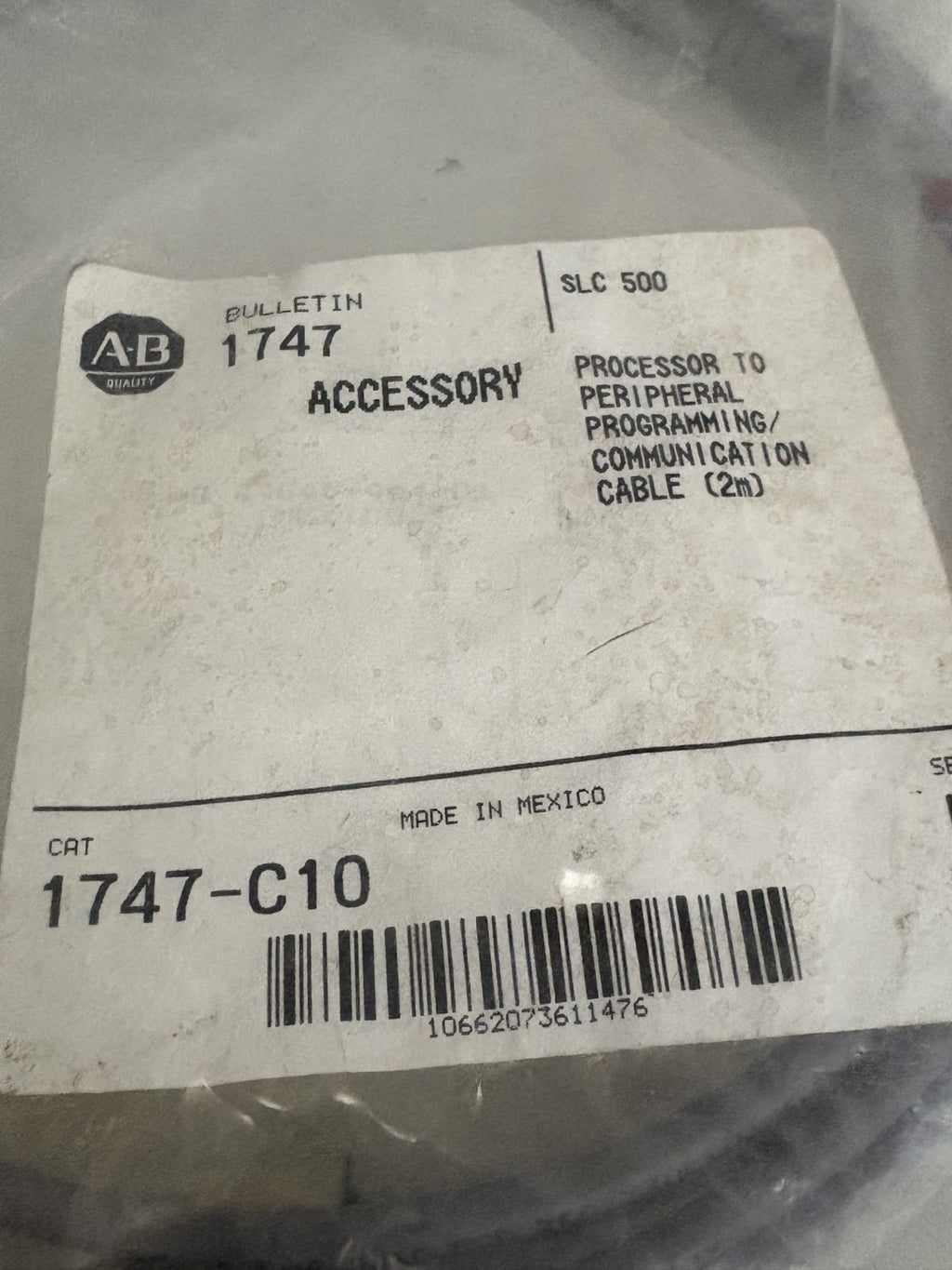 ALLEN BRADLEY PROCESSOR TO PERIPHERAL PROGRAMMING COMMUNICATION CABLE 1747-C10