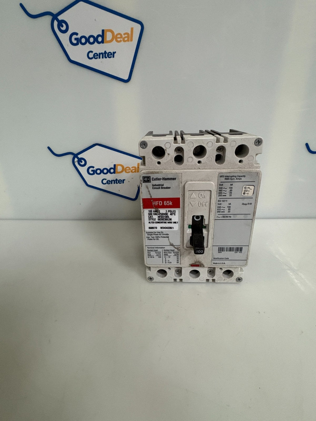 EATON CUTLER-HAMMER 100 AMP CIRCUIT BREAKER HFD3100L