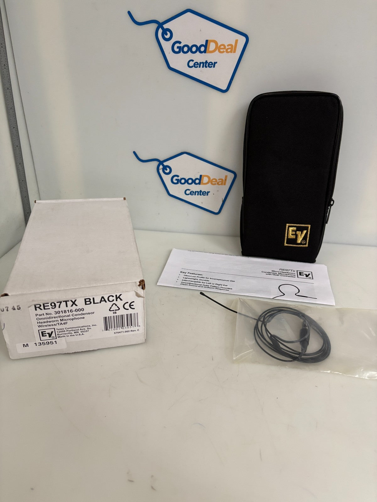 EV MICRO-HEADWORN CONDENSER MICROPHONE RE97TX W/TA4F0