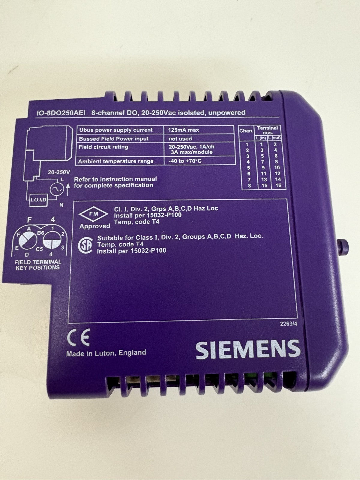 SIEMENS MOORE 8 CHANNEL DO ISOLATED UNPOWERED IO-8D0250AI