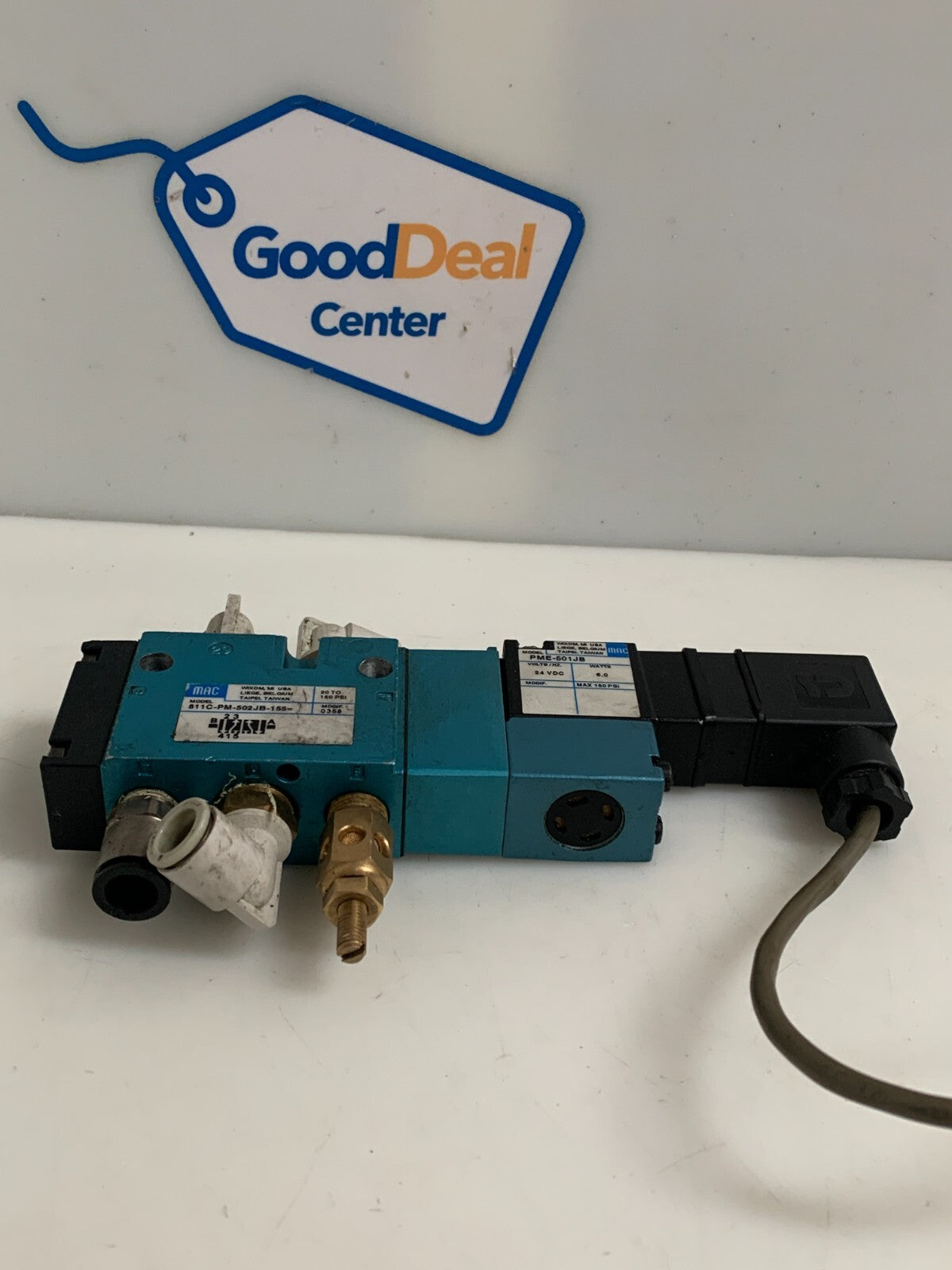 MAC SOLENOID VALVE 20TO PSI 811C-PM-502JB-155  W/MAC SOLENOID  24VDC PME-501JB