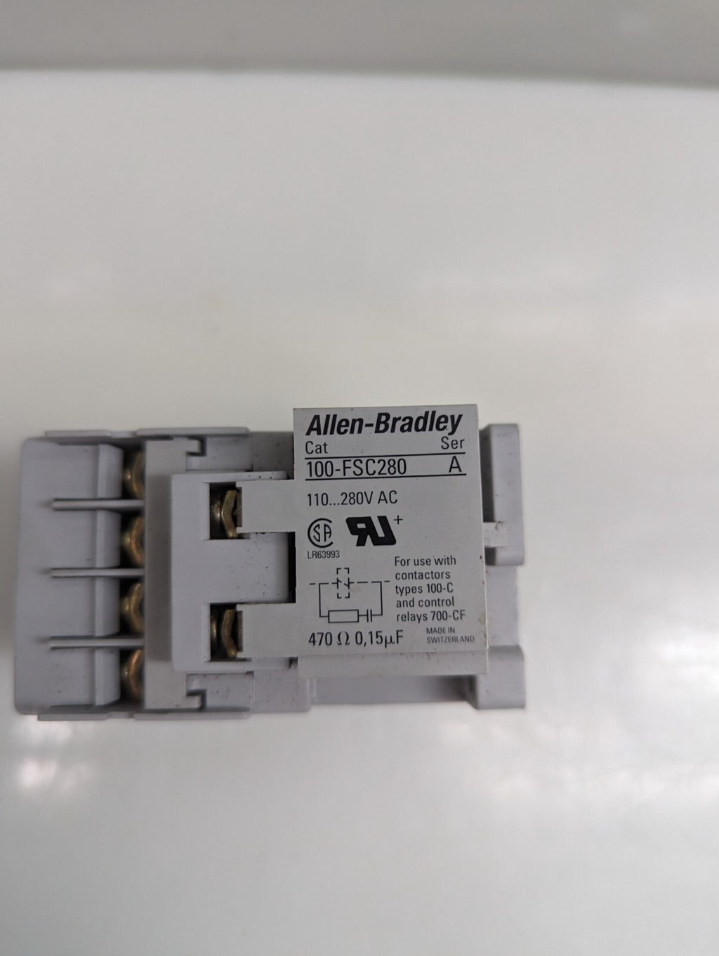 Allen Bradley Contactor 100-C09*10 Ser A with 100-FSC280 SER. A surge suppressor2
