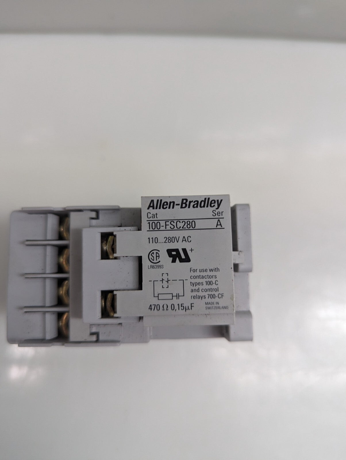 Allen Bradley Contactor 100-C09*10 Ser A with 100-FSC280 SER. A surge suppressor2
