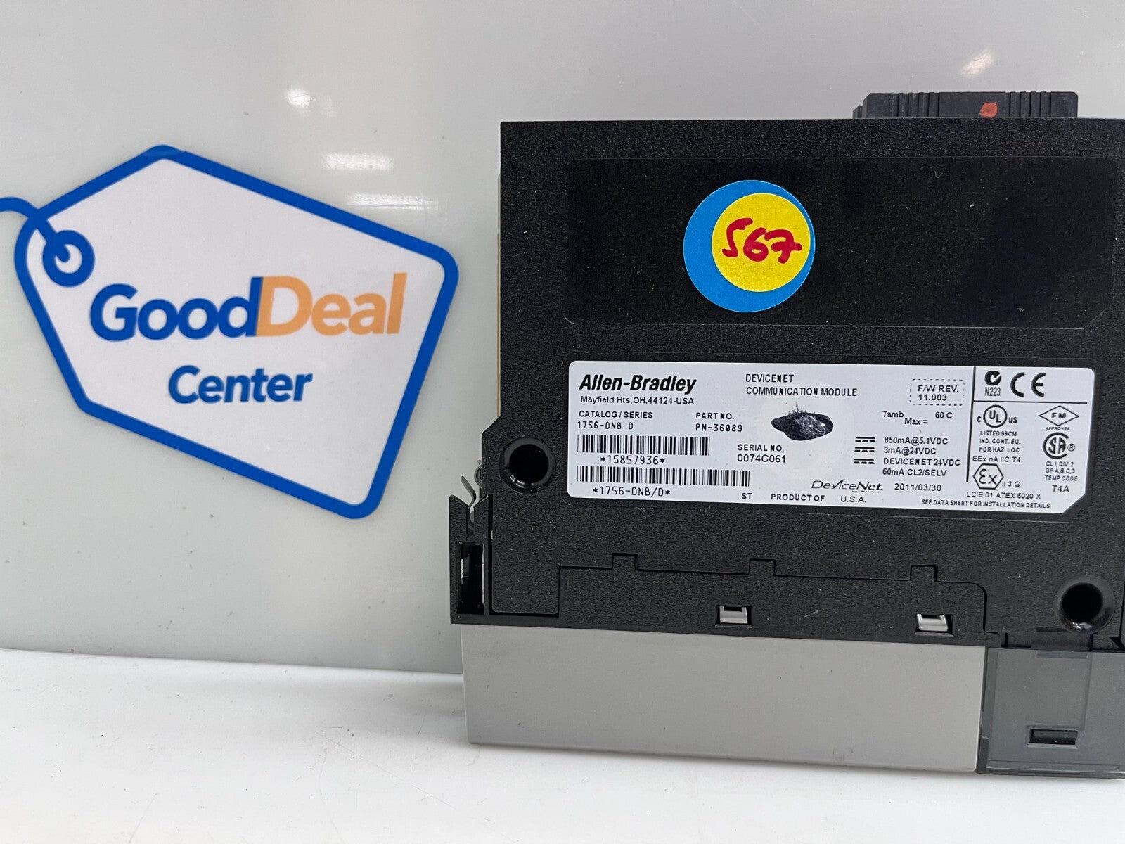 Allen-Bradley AB 1756-DNB Ser D ControlLogix DeviceNet Communication Module