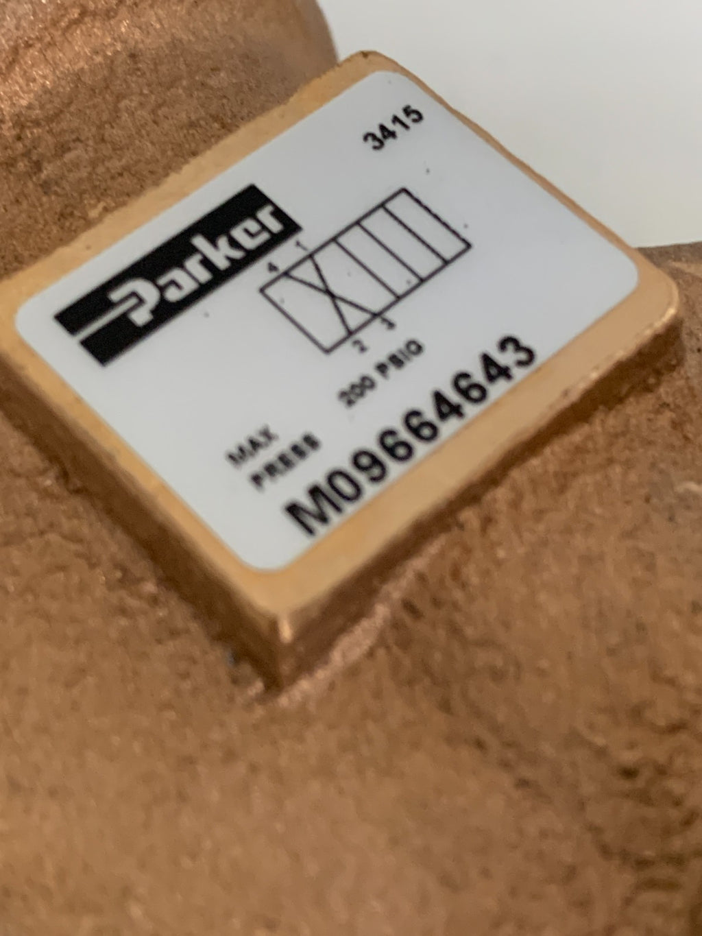 PARKER PNEUMATIC MANUAL VALVE M09664643