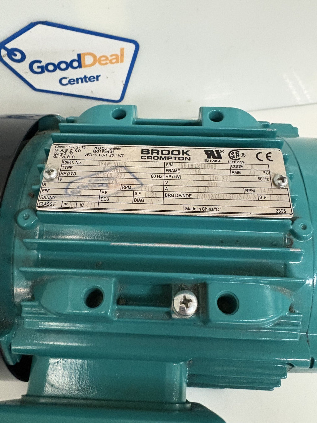 BROOK CROMPTON 15 HP MOTOR 1710 RPM