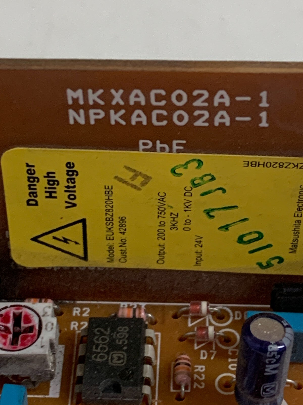 MATSUSHITA ELECTRONIC CIRCUIT BOARD EUKSBZ820 HBE VRD C1