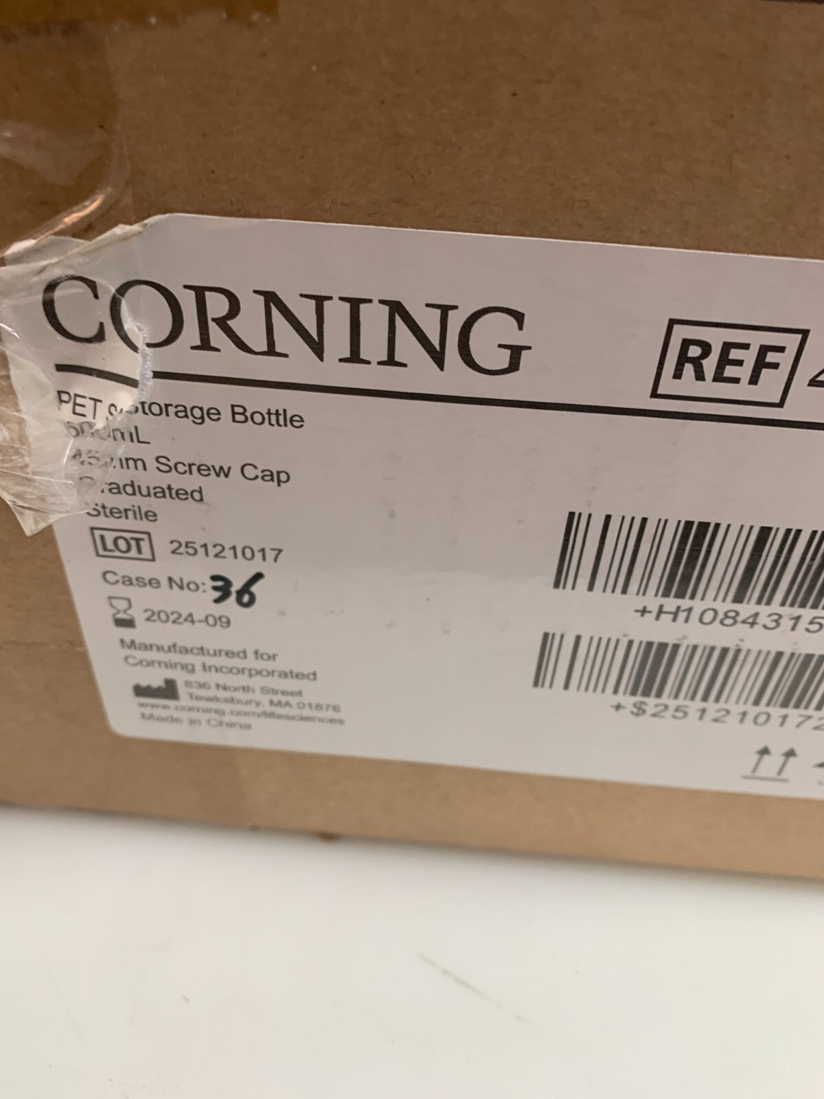 Case Of 36 Corning 431532 Pet Storage Bottle 500ml