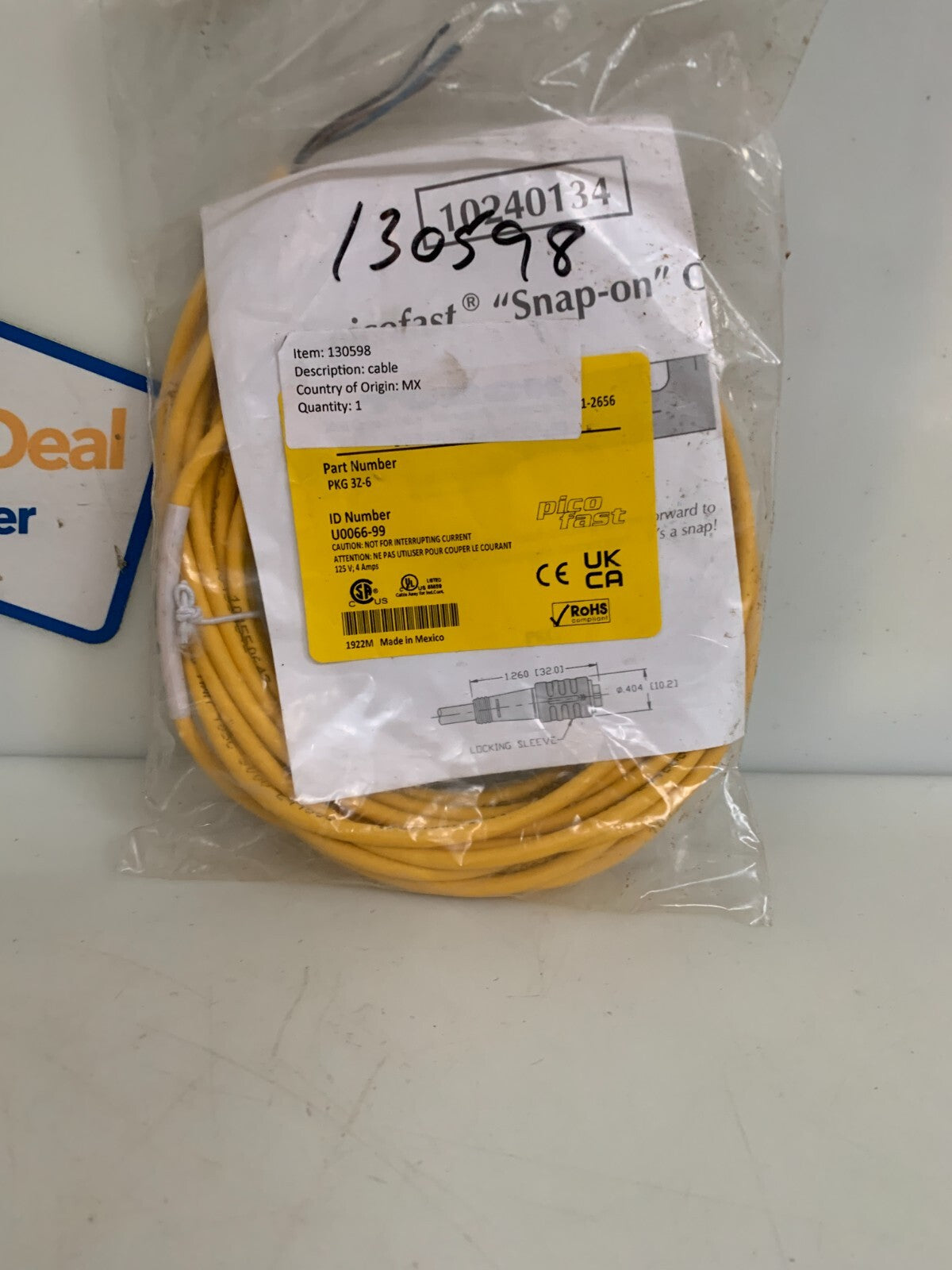 TURK SENSOR CABLE CORDSET 1XPKG 4M-4  1XPKG 4M-6  1XPKG3Z-6  MIX LOT OF 3