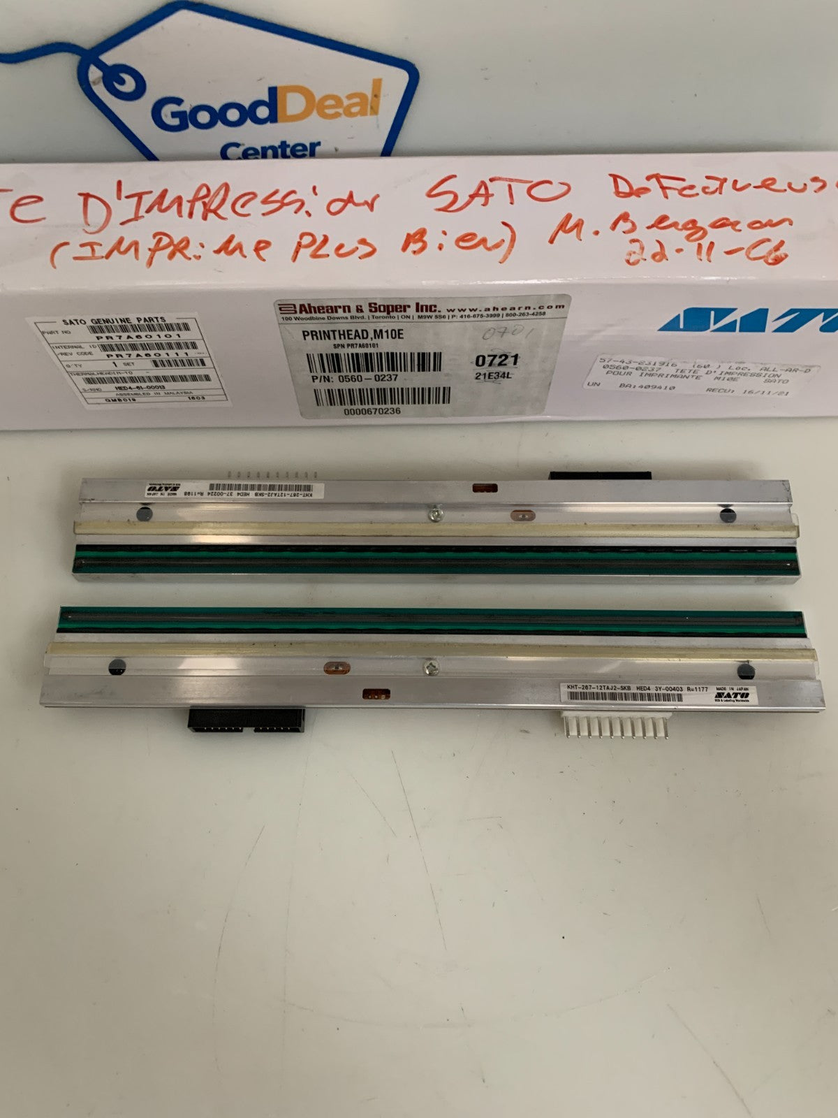 SATO M1OE THERMAL PRINT HEAD PR7A60101