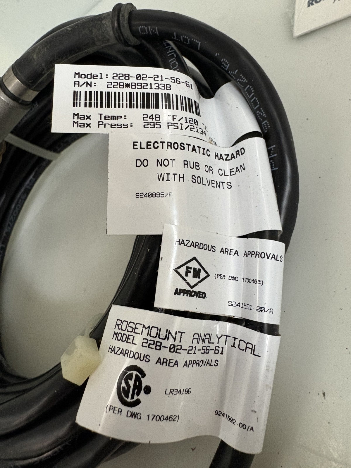 ROSEMOUNT ANALYTICAL ASSY SENSOR TOROIDAL CONDUCTIVITY PROBE 228-02-21-56-61