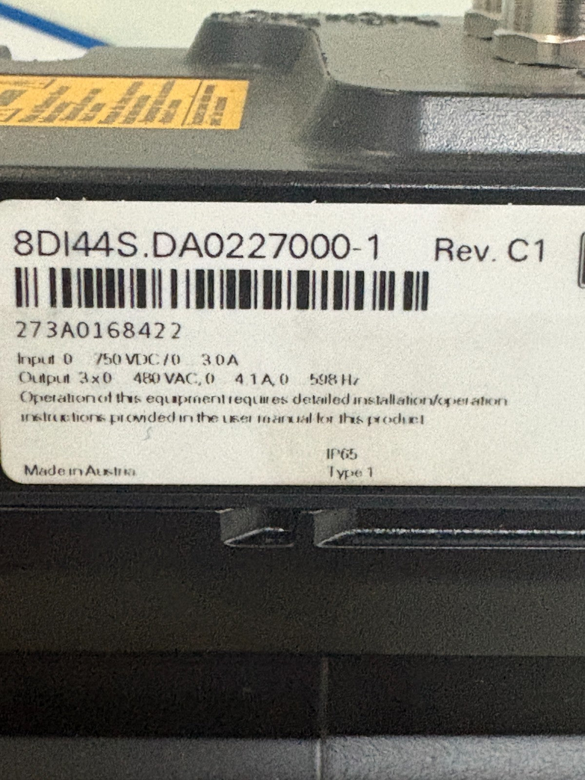 ABB B&R AUTOMATION SERVO MOTOR 8LMA44.DA022C000.0 REV. C0 W/ 8DI44S.DA0227000-16
