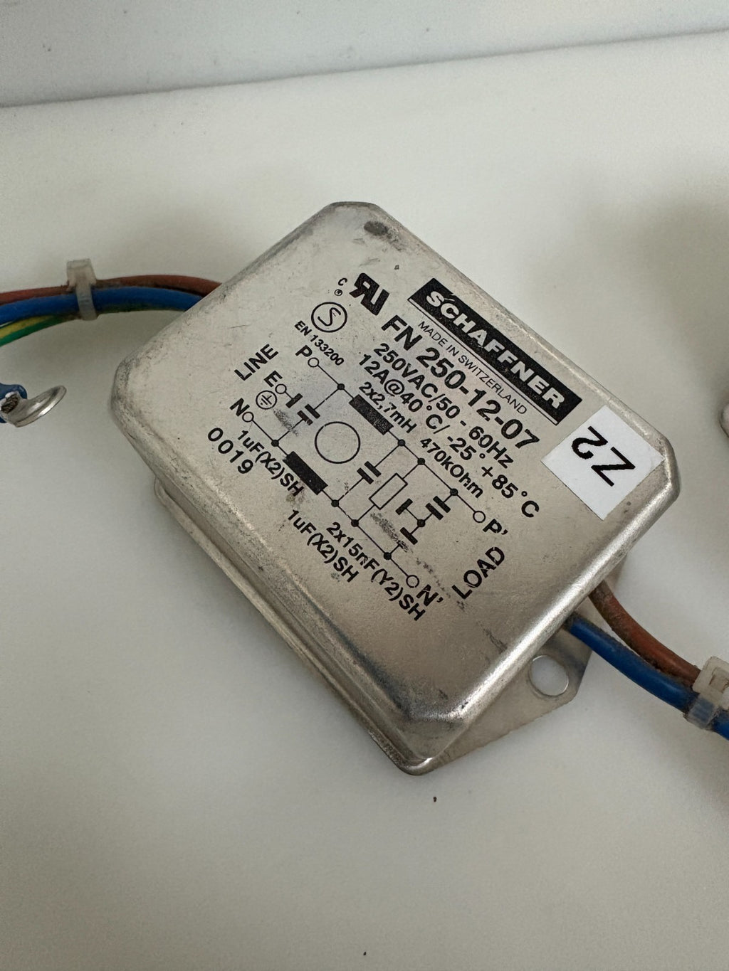LOT OF 2 SCHAFFNER MIX LOT POWER LINE FILTER FN 355-10/05 AND 1X250-12-072