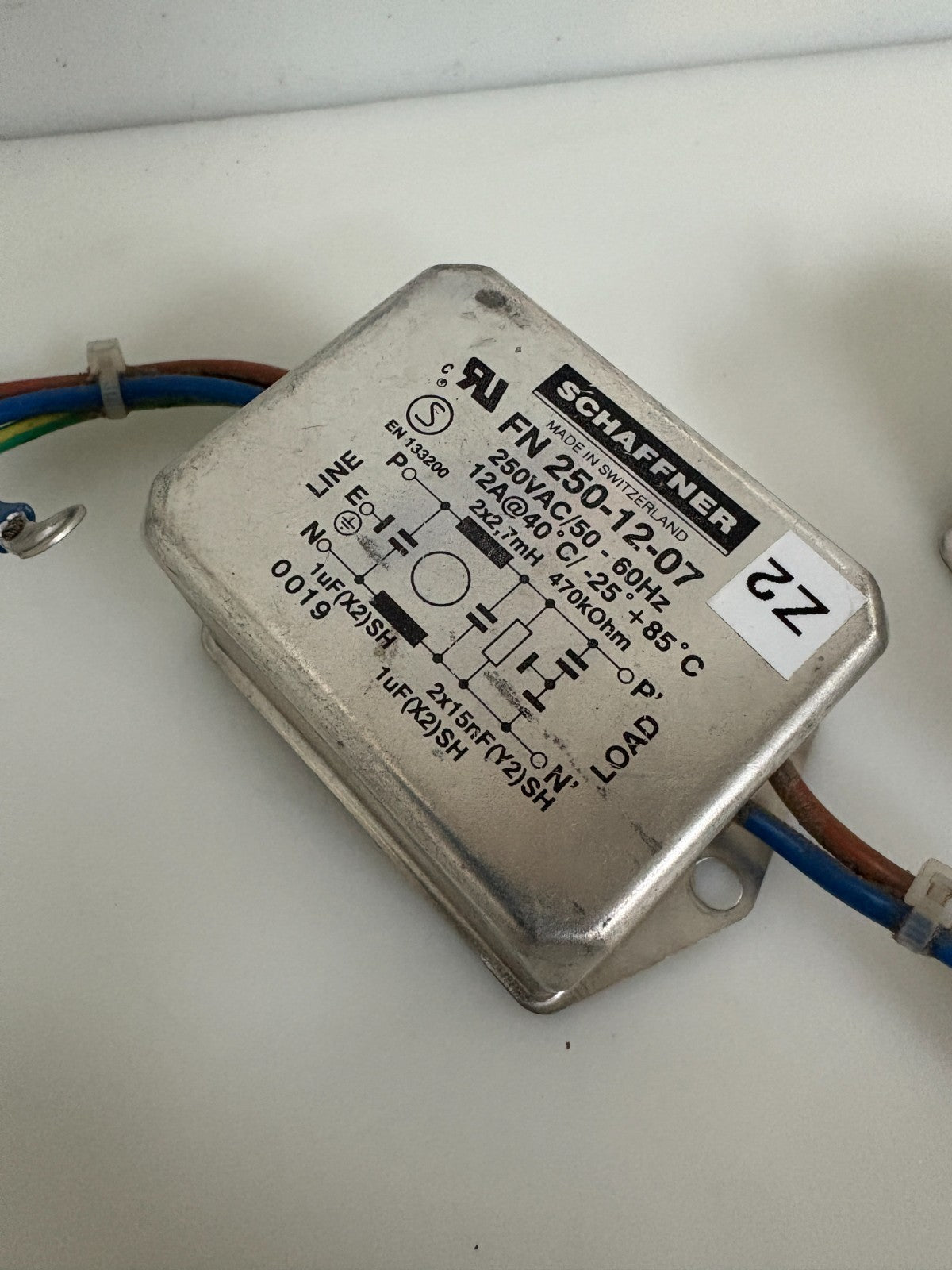 LOT OF 2 SCHAFFNER MIX LOT POWER LINE FILTER FN 355-10/05 AND 1X250-12-072