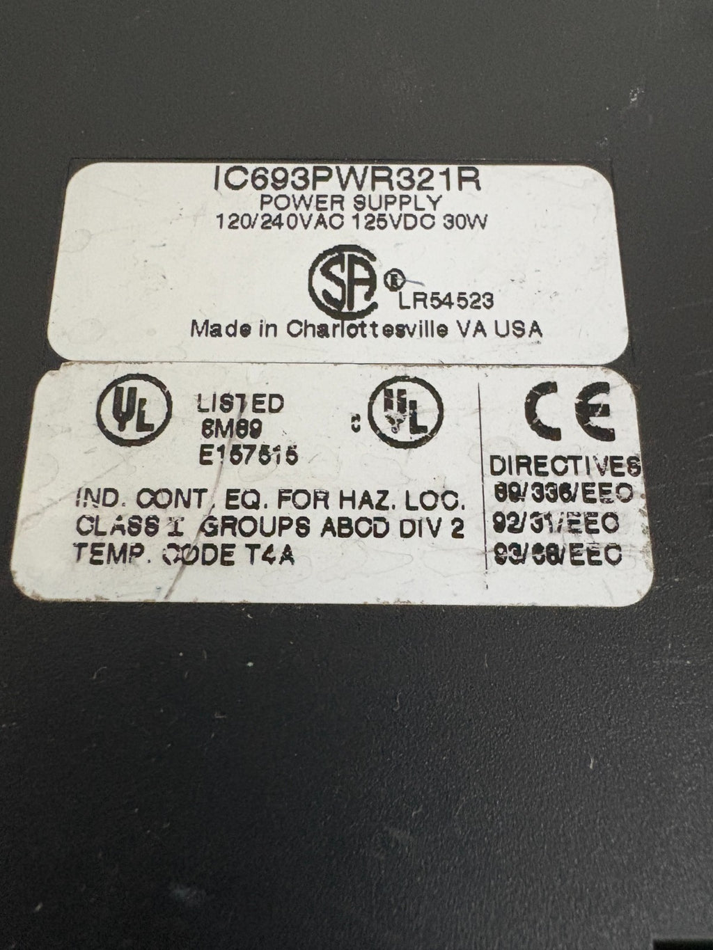 GE FANUC POWER SUPPLY SERIES 90-30 IC693PWR321R