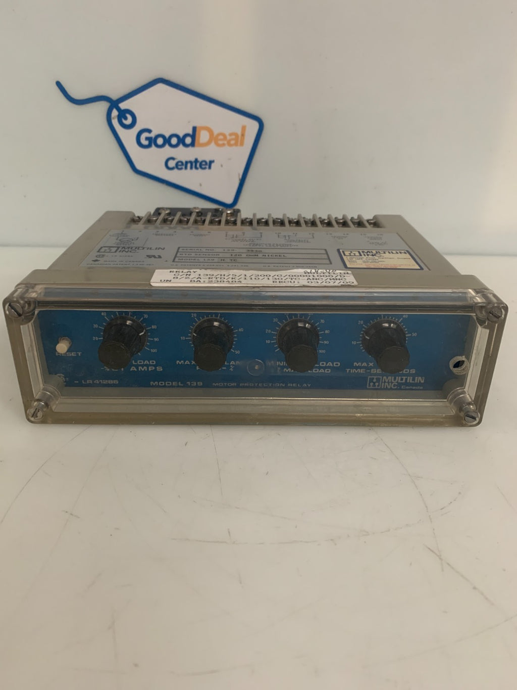 GE MULTILIN INC. MOTOR PROTECTION RELAY LR 41286 MODEL 139