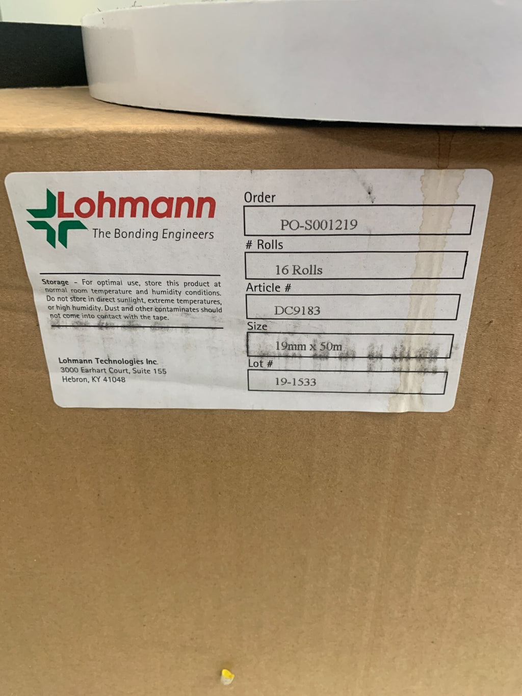 LOHMANN  Double Sided Pressure Adhesive Tape  19mmx50m (Box of 16 Rolls)