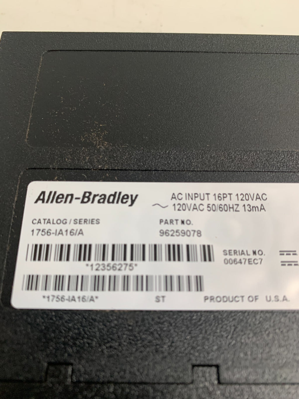 ALLEN BRADLEY CONTROL LOGIX DC INPUT 16PT 24DC 1756-IB16/D 6013