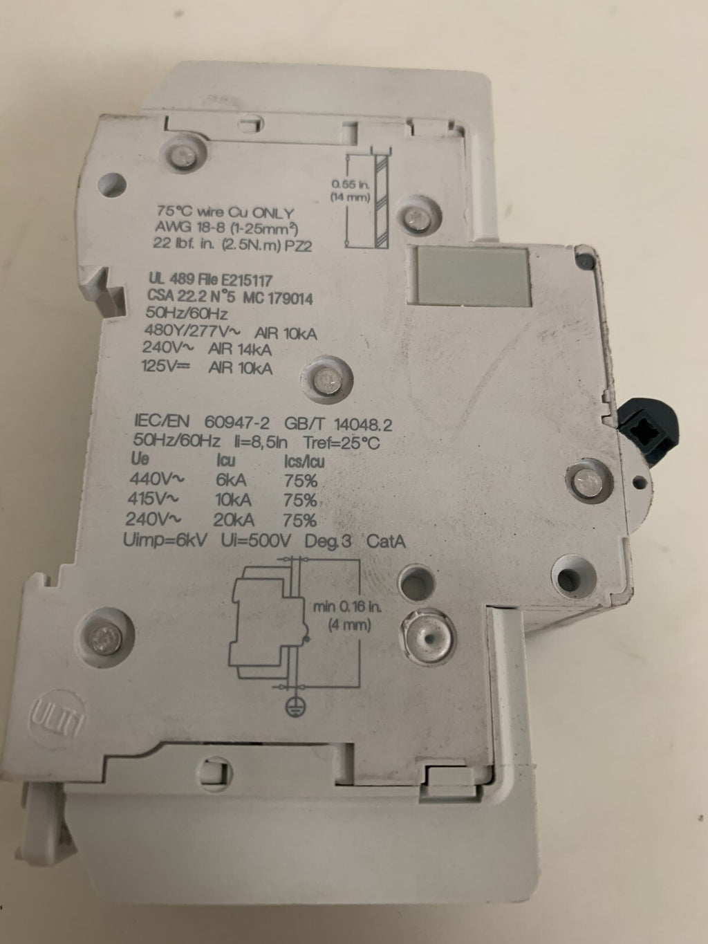SCHNEIDER ELECT 3 POLE CIRCUIT BREAKER C80 BP C10 A MULTI 9