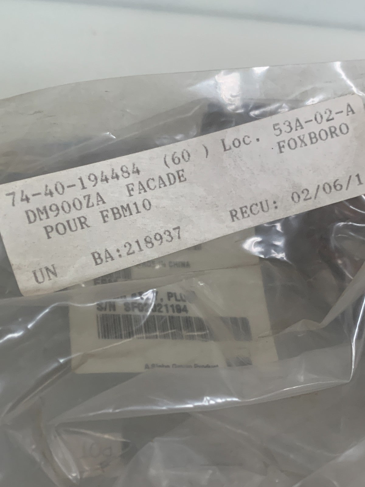 FOXBORO CONNECTOR CABLE DM 900ZA REV C4