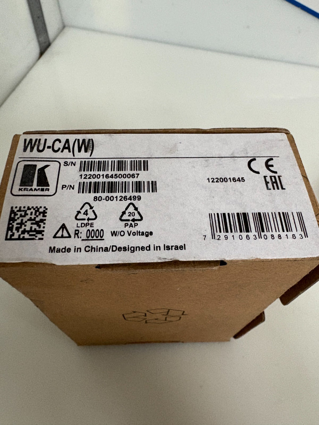 KRAMER WALL PLATE INSERT WU-CA (W) WHITE