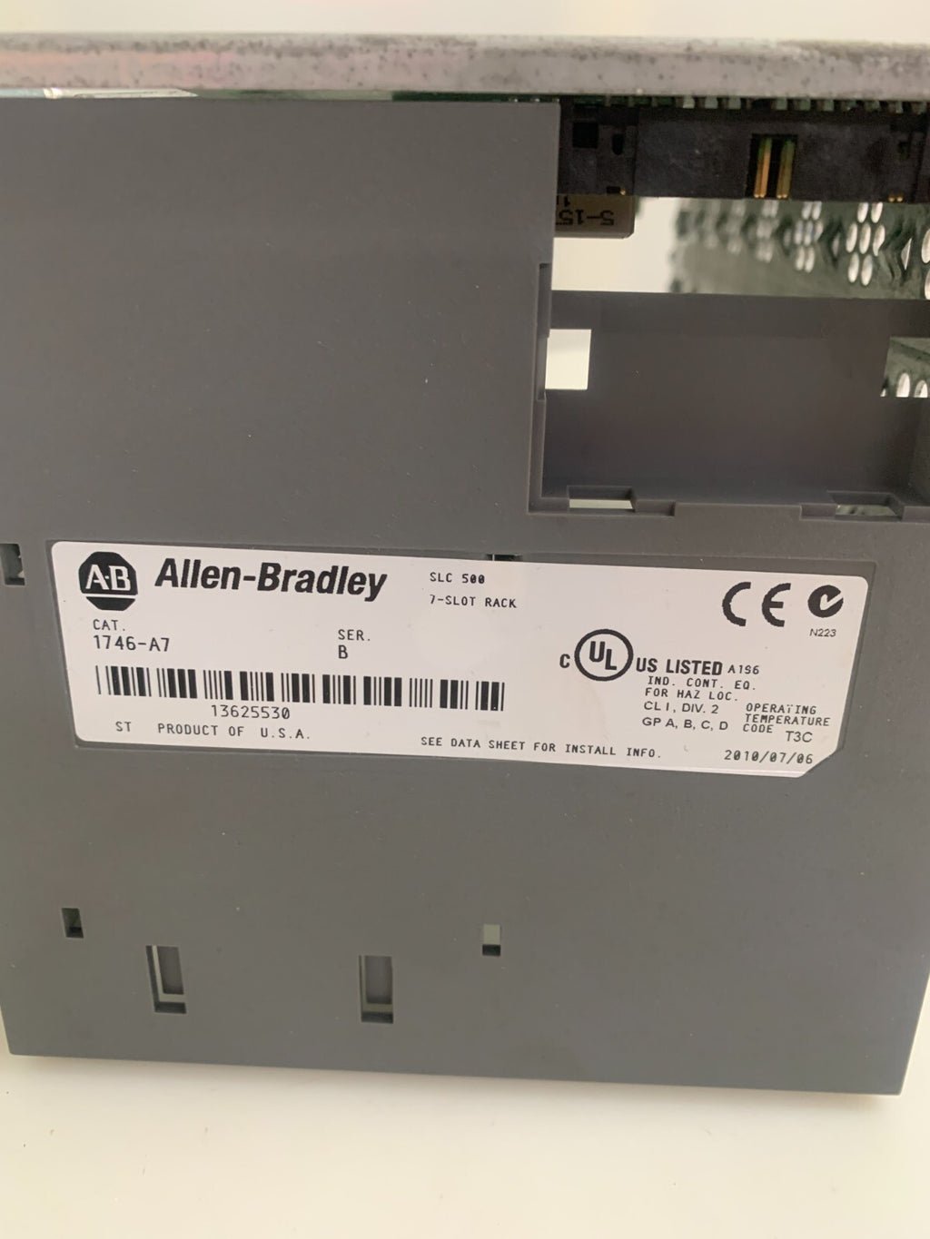 ALLEN BRADLEY 7 SLOT RACK 1746-A7 B2