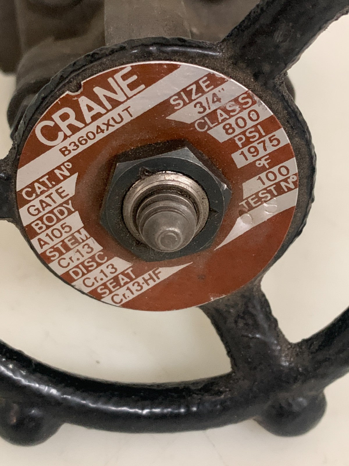 CRANE GATE VALVE 3/4" 1975 PSI B3604 XUT2