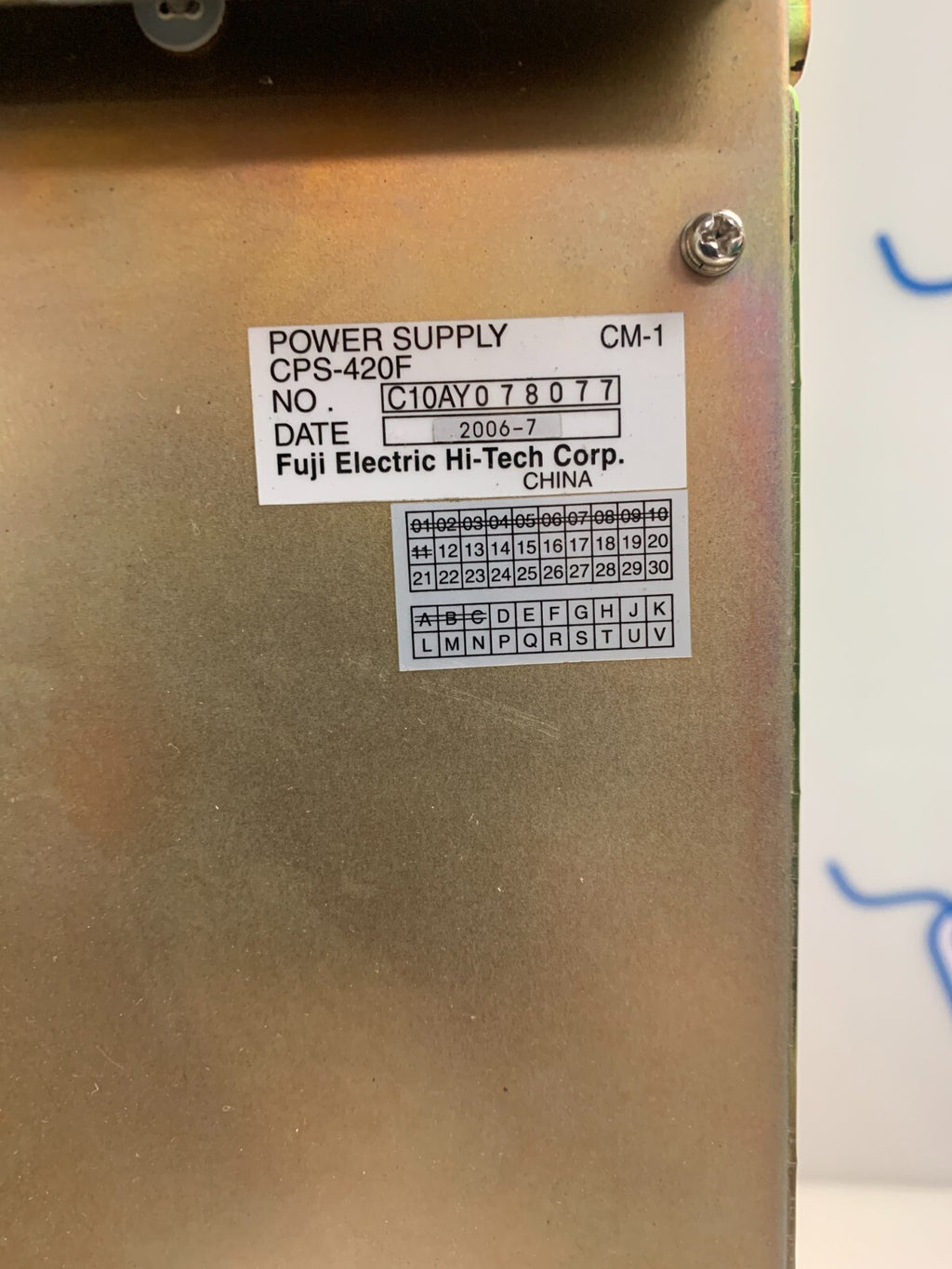 Yaskawa JZNC-NRK01-1 Rack w/ Servo Controller JZNC-NRK01-1 and Fuji CPS-420F