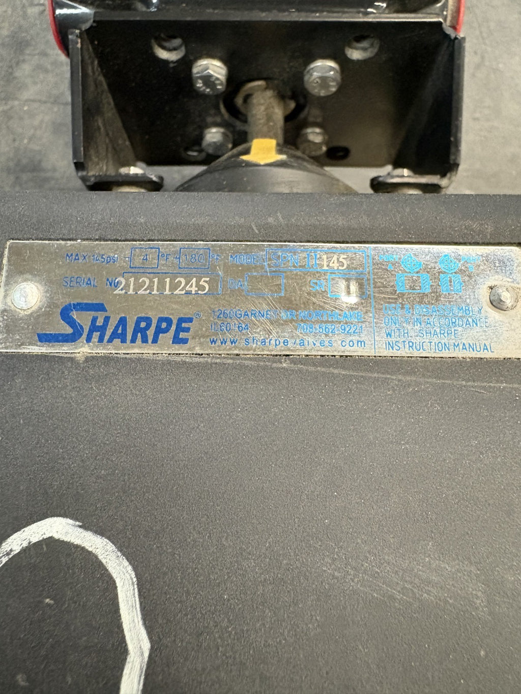 SHARPE PISTON ACTUATOR & LIMIT SWITCH SLX54MH10 W/SHARPE CF8M 4" NACE MR-01-0754