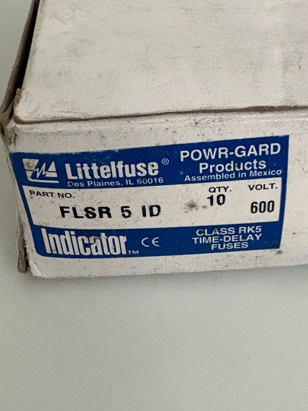 LOT OF 10 LITTLEFUSE 5 AMP TIME DELAY 600V FUSE #FLSR 5 ID2