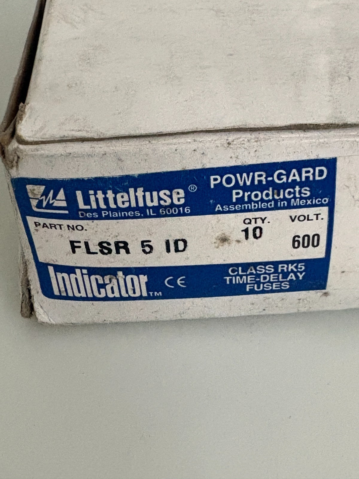 LOT OF 10 LITTLEFUSE 5 AMP TIME DELAY 600V FUSE #FLSR 5 ID2