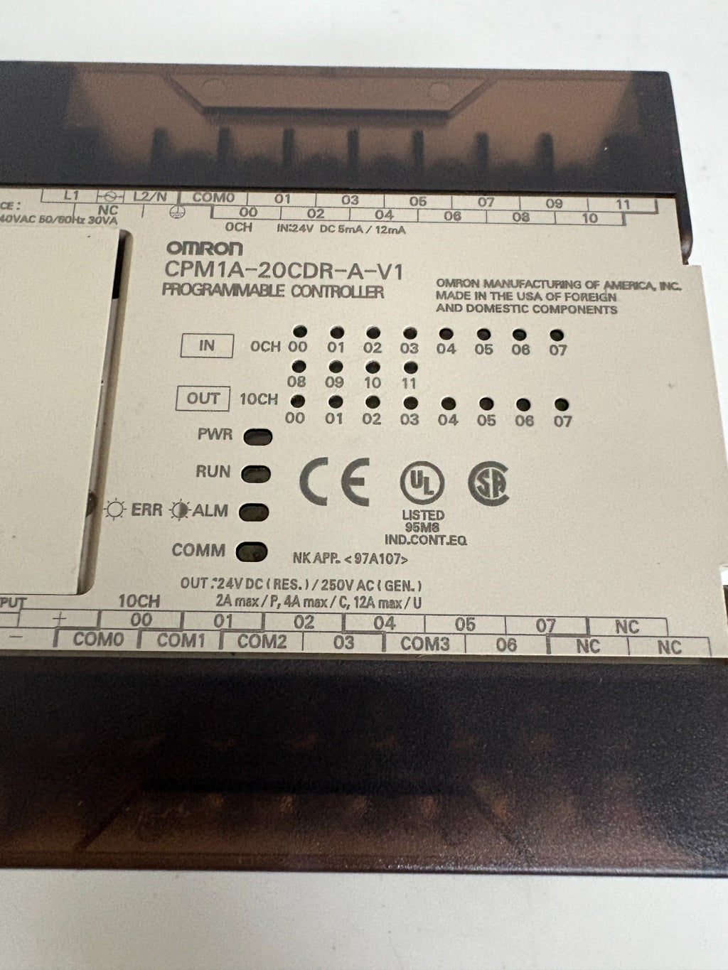OMRON CPU PROGRAMMABLE CONTROLLER CPM1A-20CDR-A-V1