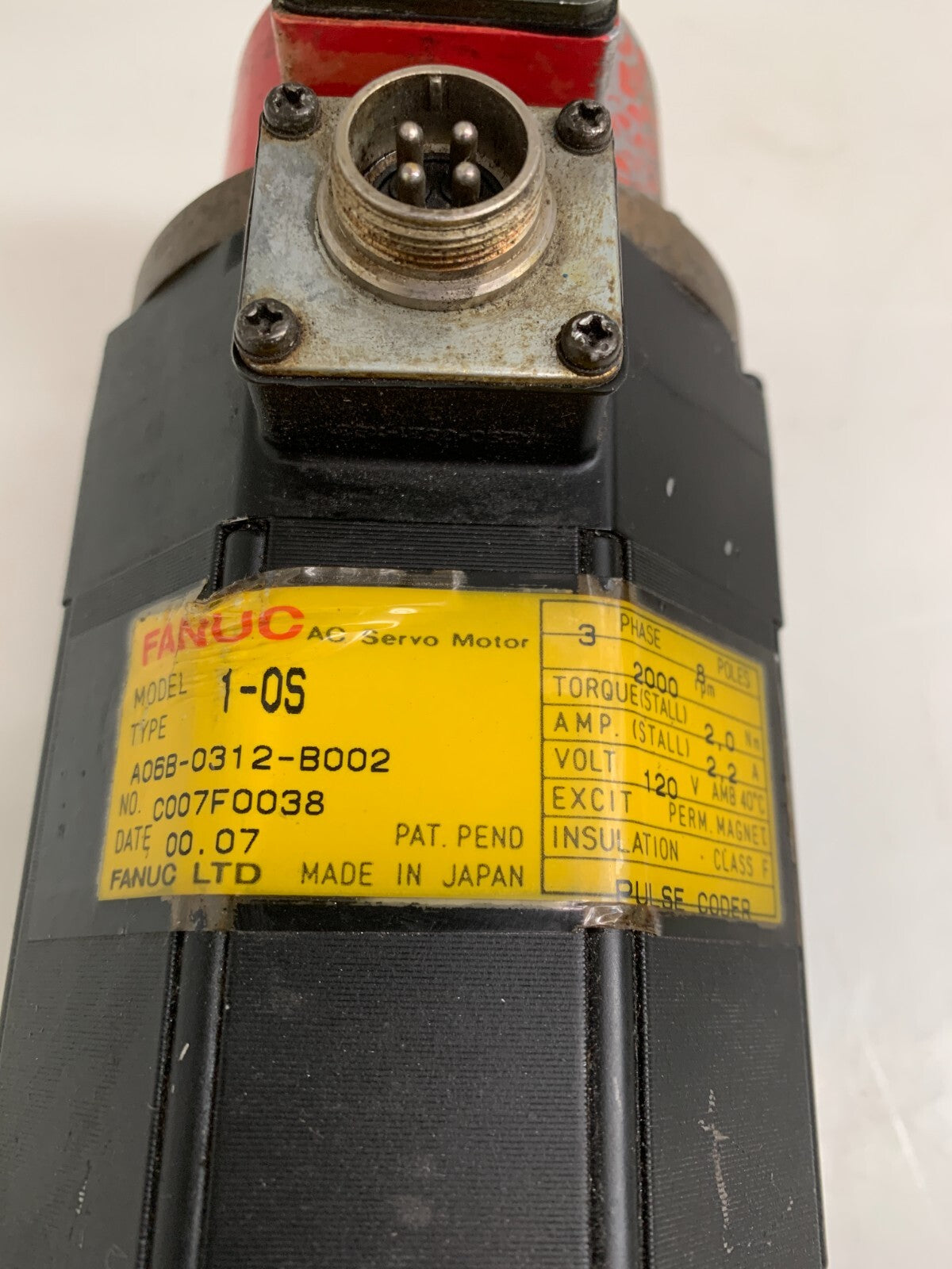 FANUC A06B-0312-B0012 SERVO MOTOR AC MODEL 1-05