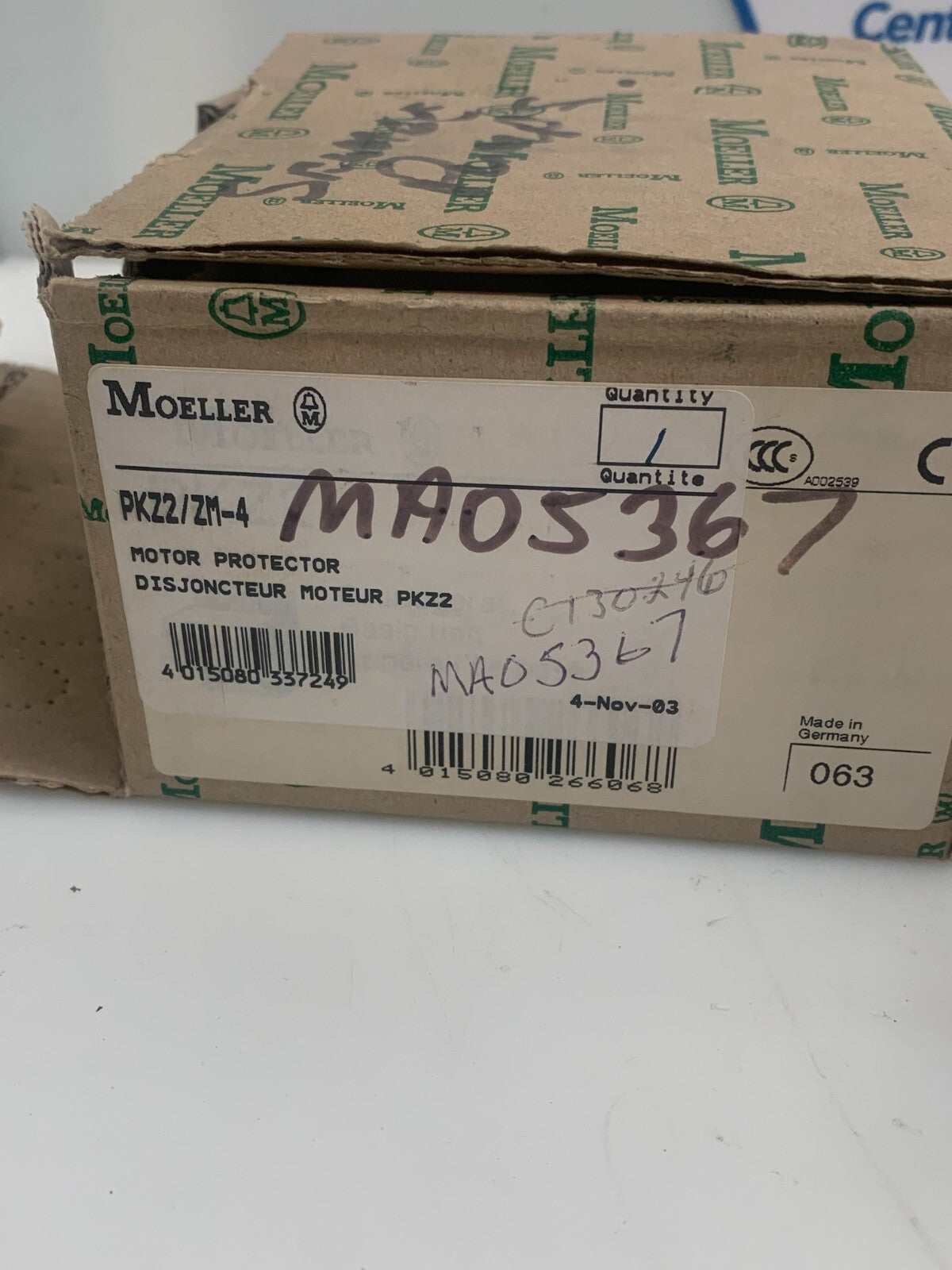 MOELLER ZM-4-PKZ2 MOTOR PROTECTOR