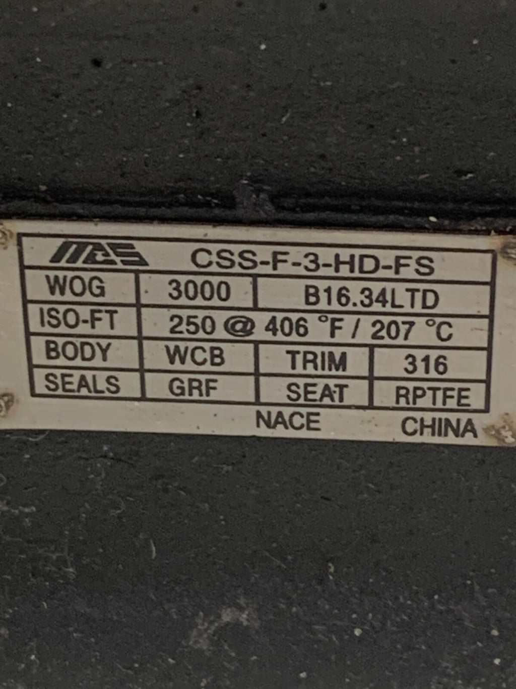 MAS INLINE BALL VALVE 1" 0211 CSS-F-3-HD-FS 250 SWP3