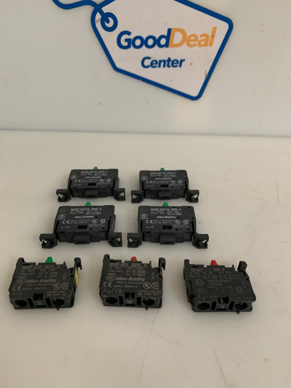 MIX LOT OF 7  ALLEN BRADLEY CONTACT BLOCK  4X800F-BX10 2X800F-X01  1X800F-X10