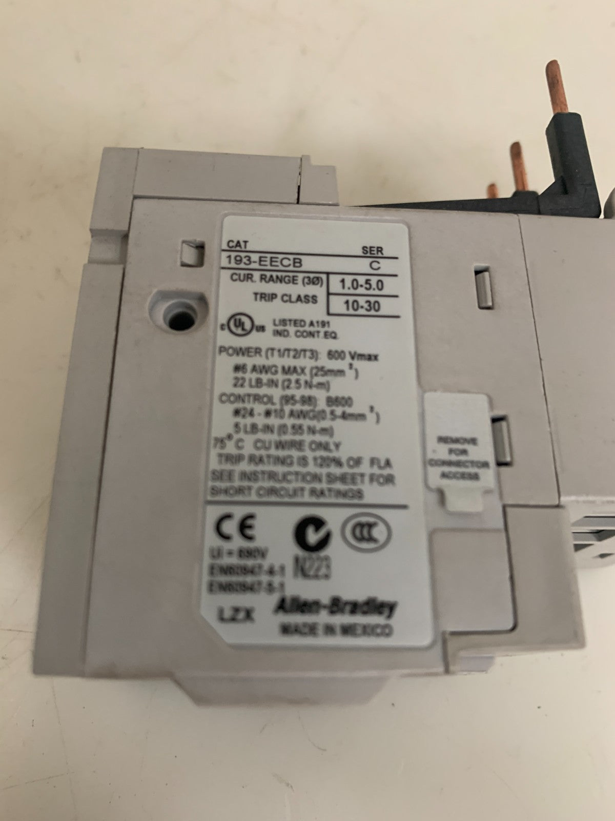 ALLEN BRADLEY OVERLOAD RELAY ADAPTOR 193-EPM1