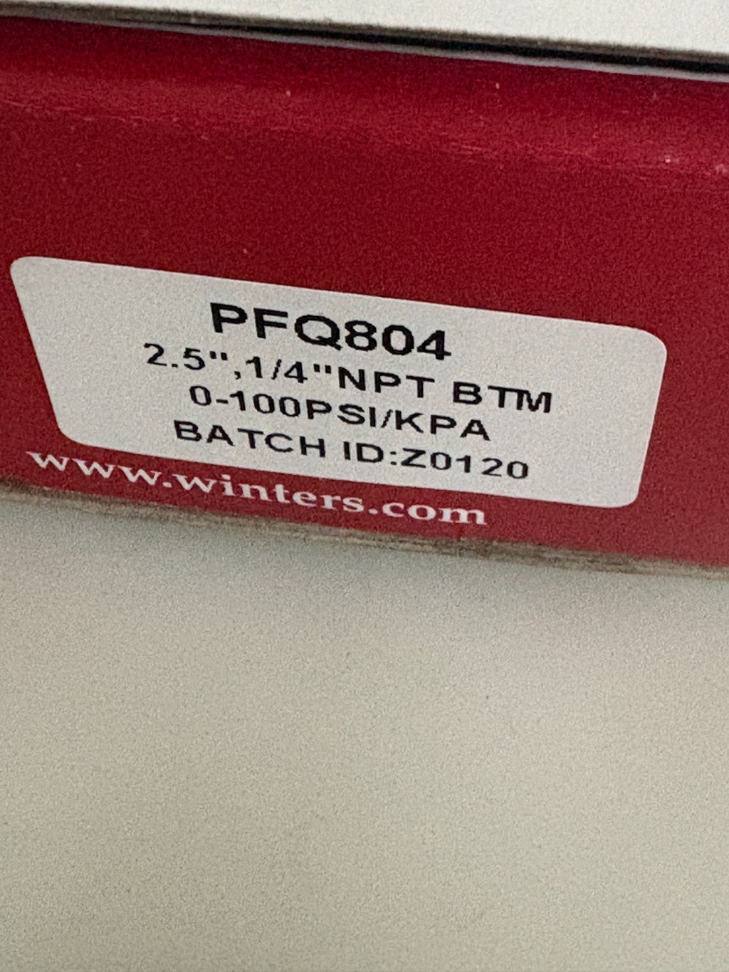 WINTERS PRESSURE GAUGE 0-100 PSI PFQ 804