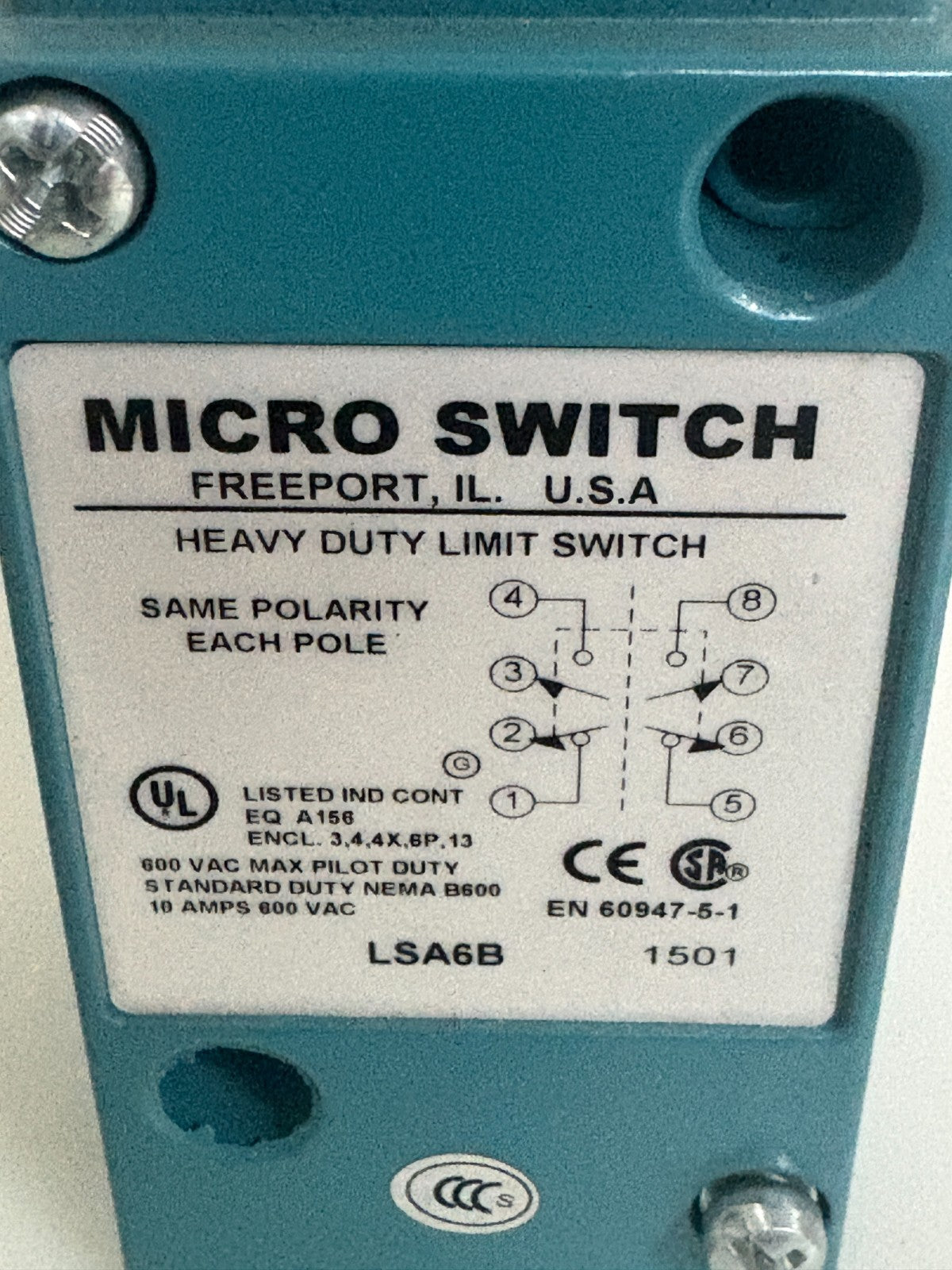 MICRO SWITCH HEAVY DUTY LIMIT SWITCH LSAGB